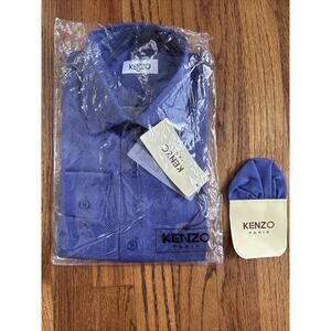 New KENZO PARIS Men's shirt size S blue with white polka dots